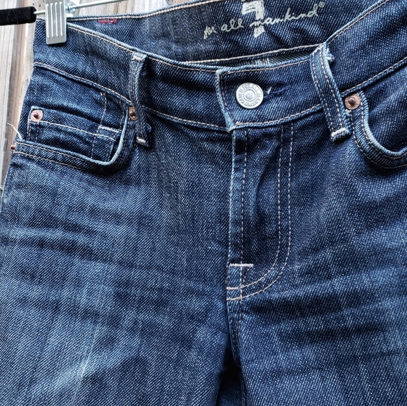 7 For All Mankind Denim - 7 For All Mankind Bootcut Low-Waist Dark Denims